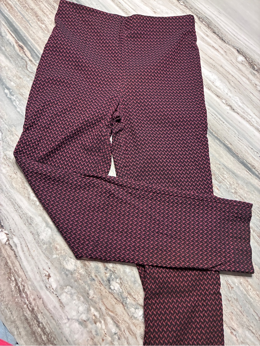 Joseph Ribkoff sexy burgundy black dress ankle pants sz 10 stretchy comfy